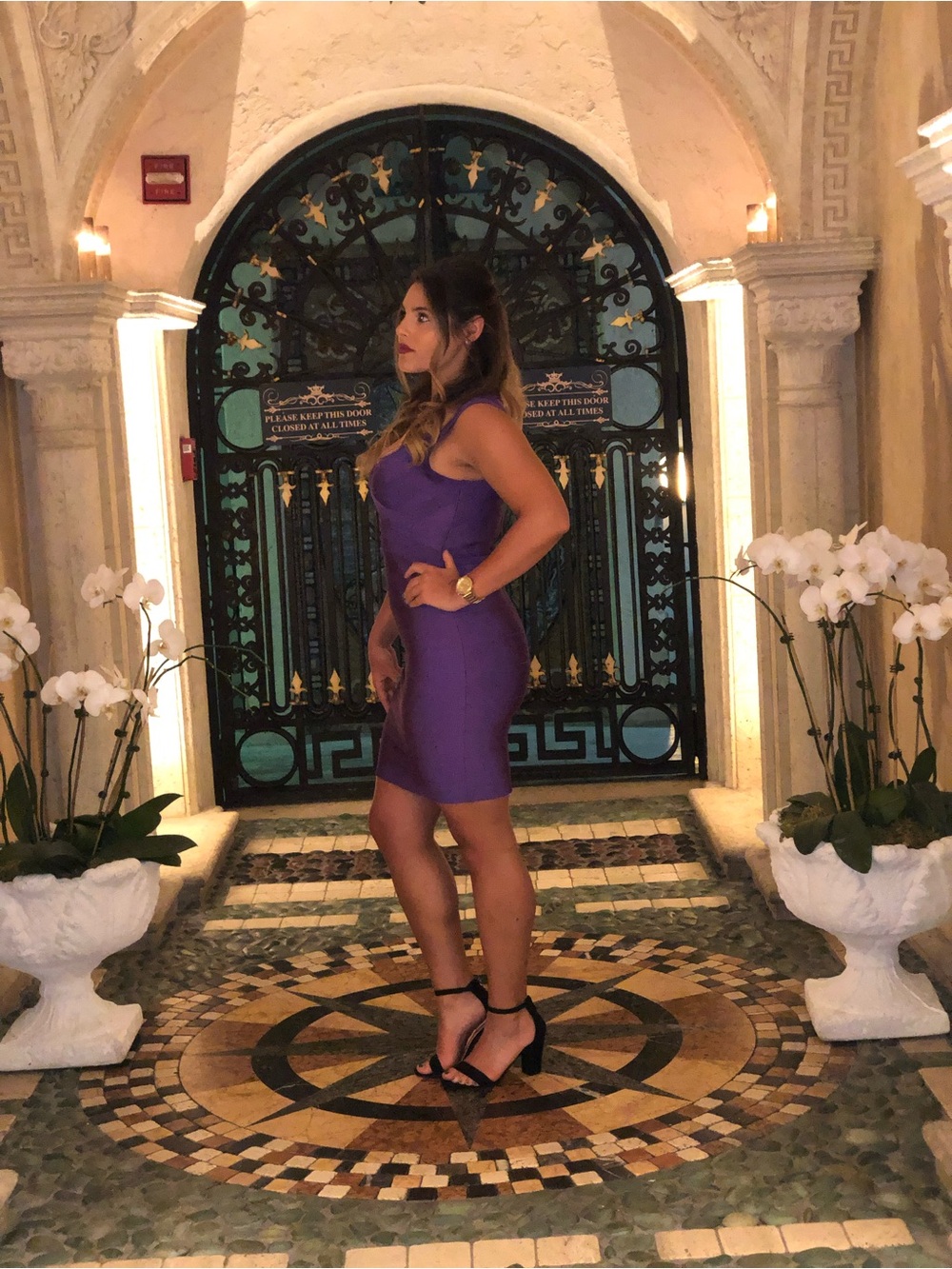Purple Sheath Bandage Dress - Unknown Brand